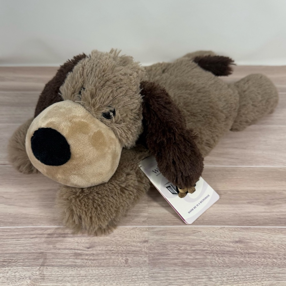 NWT Warmies Microwavable French Lavender Scent Lightly Weighted Plush Brown Dog
